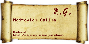 Modrovich Galina névjegykártya